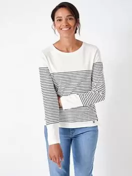 Image of Crew Clothing Cassandra Side Button Breton - Navy, Size 8, Women