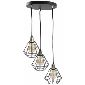 image of Keter Foskal Cluster Pendant Ceiling Light Gold, 32cm, 3x E27