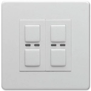 image of Megaman LightwaveRF 250W 2 Gang Dimmer (White) - JSJSLW420WH