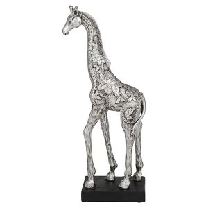 Image of Silver Fleur Giraffe Small Ornament