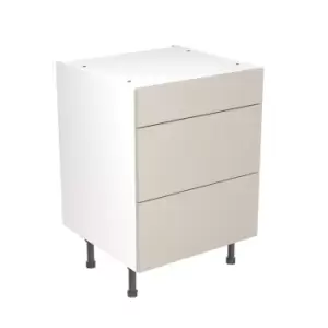 Image of KitchenKIT Slab 60cm 3-Drawer Unit - Gloss Light Grey