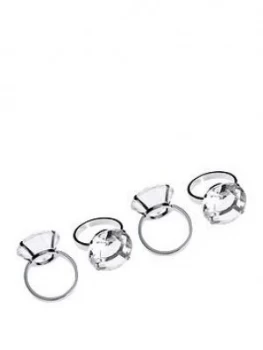 image of Premier Housewares Diamante Napkin Rings Set Of 4