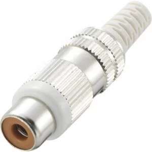 Image of RCA connector Socket straight Number of pins 2 White Conrad Components