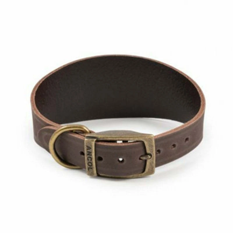 Image of Ancol Timberwolf Leather Collar Lightweight Comfort Brown unisex