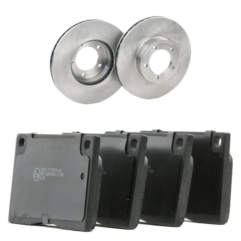 Image of RIDEX 3405B2095 Brake disc and pads set Front Axle, Brake Disc Type: Vented, excl. wear warning contact Brake Set,disc brakes (3405)