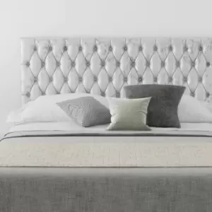 Image of Aspire - Monroe Upholstered Headboard, Mirazzi Velvet, Silver - Headboard 60cm Size Double (135x200)