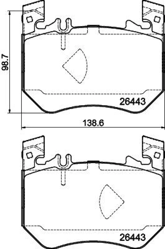 Image of HELLA Brake pad set HELLA 8DB 355 043-071