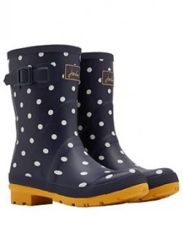 Image of Joules Mid Height Printed Welly - Navy