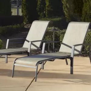Image of Dorel Serene Ridge Chaise Sun Lounger 2 Pack - Grey