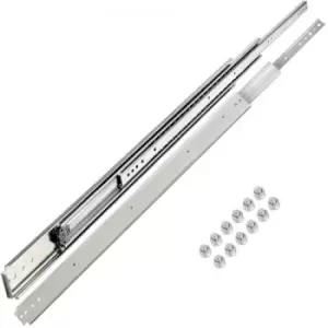 Image of VEVOR Drawer Slides, 1 Pair 48" Soft Close Drawer Slides, Ball Bearing Side Mount Drawer Hardware Slides, 500 LBS Load Capacity 3-Section Full Extensi
