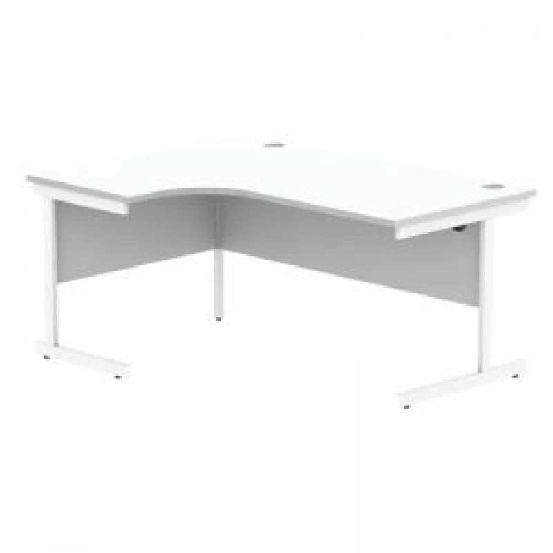 Image of Astin Radial Left Hand SU Cantilever Desk 1600x1200x730mm Arctic White/Arctic White KF824183
