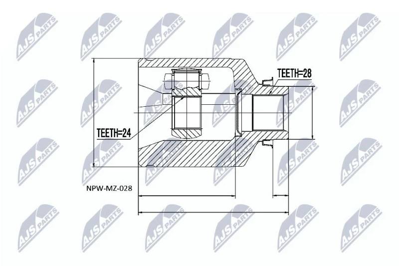 Image of NTY CV joint kit NTY NPW-MZ-028
