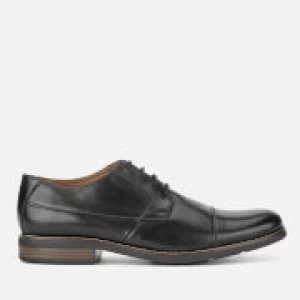 Image of Clarks Mens Becken Cap Leather Derby Shoes - Black - UK 10