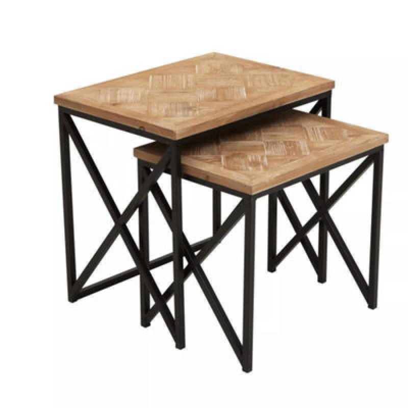 Image of Premier Housewares Kickford Side Tables Set Of Two Natural