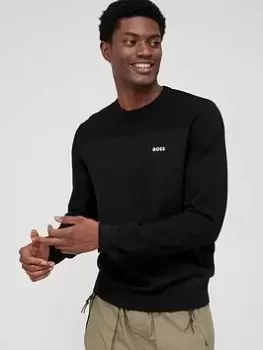 Image of BOSS Momentum-x_cn Crew Neck Jumper - Black, Size 2XL, Men
