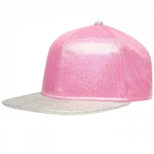 Image of Crafted Bling Flat Peak Cap Junior Girls - Pink