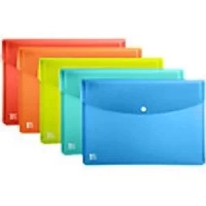 Image of Oxford Document Wallet Urban Assorted PP A4 Pack of 5