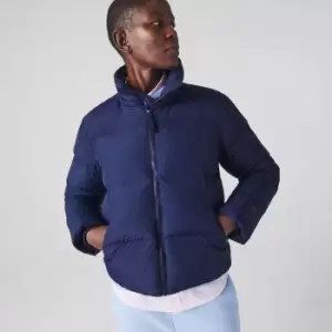 Image of Womens Lacoste Collapsible Taffeta Padded Jacket Size 16 Navy Blue