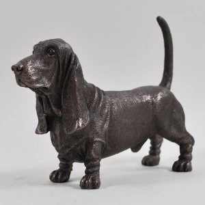 image of Basset Hound Cold Cast Bronze Sculpture 12cm