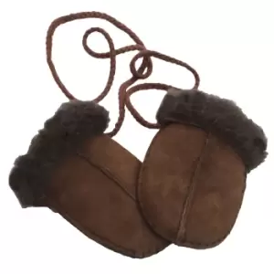 image of Eastern Counties Leather Baby Sheepskin Mittens (One size) (Chocolate)