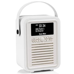 image of View Quest VQ Retro Mini DAB+ Digital & FM Radio with Bluetooth and Dual Alarm Clock - White