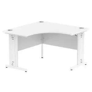 image of Impulse 1200 Corner Desk White Cable Managed Leg Desk White