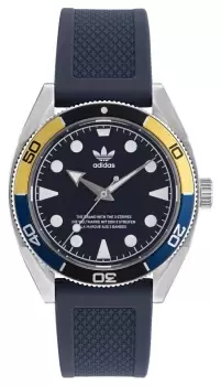 Image of Adidas AOFH23006 EDITION TWO Blue Dial Navy Blue Silicone Watch