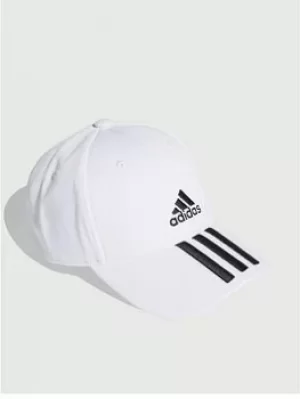 Image of adidas Baseball 3-stripe Cap, White Size M Men