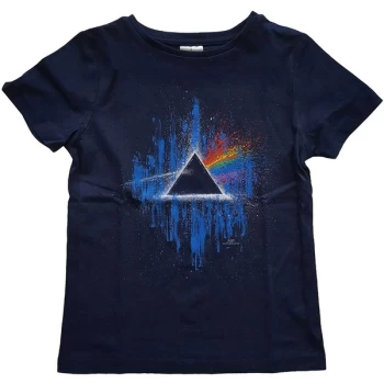 Image of Pink Floyd - Dark Side of The Moon Blue Splatter Kids 9-10 Years T-Shirt - Blue