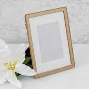 Image of 5" x 7" (3" x 5" Mount) Elegance Gold Finish Beaded Frame
