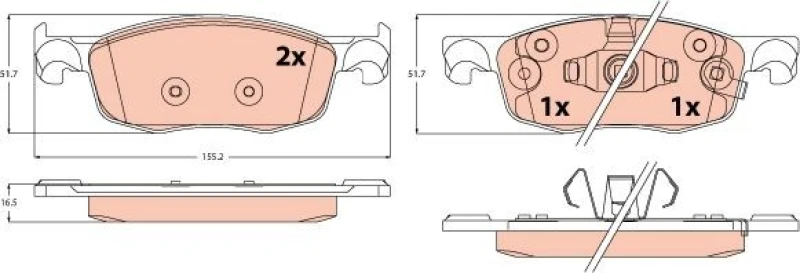 Image of Brake pad set TRW GDB2576
