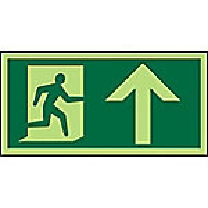 Image of Fire Exit Sign Up Arrow Plastic 15 x 30 cm