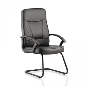 Image of Trexus Blitz Cantilever Chair With Arms Black Bonded Leather Black Ref
