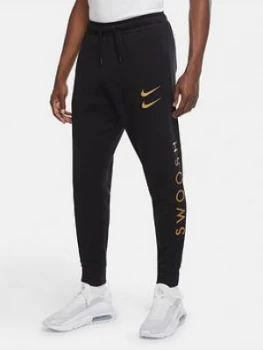 Image of Nike Swoosh Reflective Joggers - Black/Gold, Size 2XL, Men