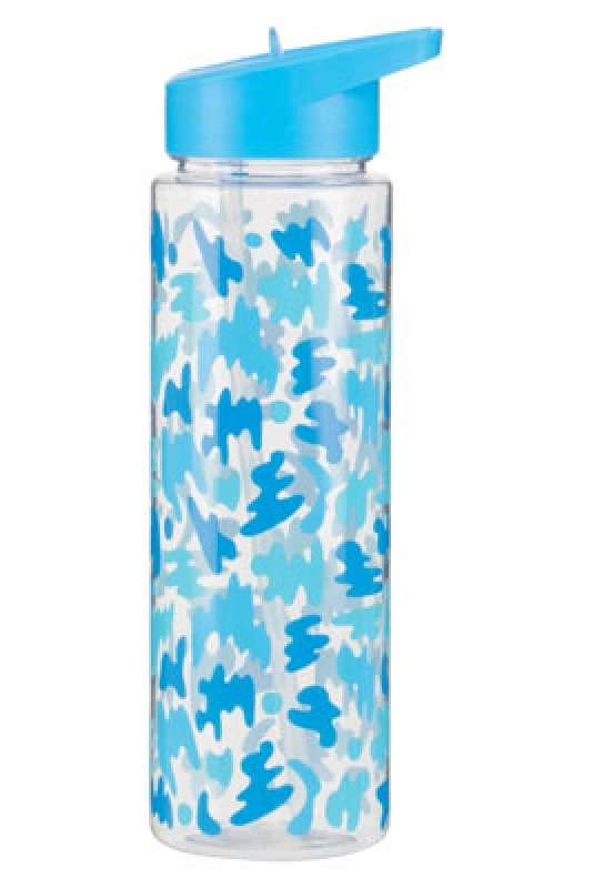 Image of Premier Housewares Durable Blue Shark Water Bottle, Portable Spout Lock Bottle, Robust PP Plastic Transparent Outer Bottle Blue