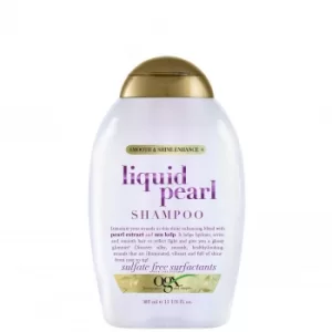 image of OGX Smooth and Shine Enhance Liquid Pearl Shampoo 385ml