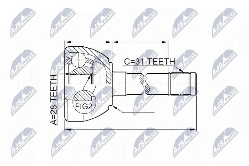 Image of NTY CV joint kit NTY NPZ-NS-049