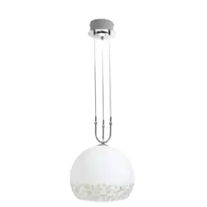 Image of Kolarz Luna Glass Dome Pendant Ceiling Light 2 Light Chrome