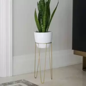 Ivyline Pianta Stand In Gold - H35Cm D19Cm