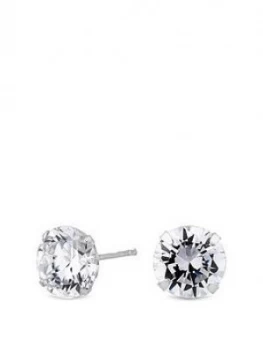 image of Simply Silver 8Mm Round Brilliant Cubic Zirconia Studs Earrings