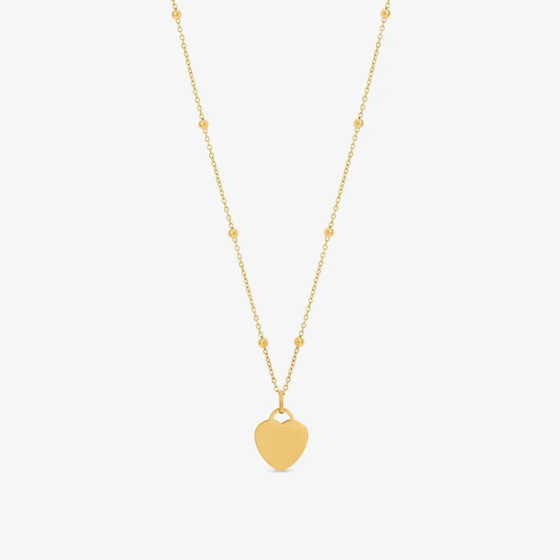 Image of Jon Richard Gold Stainless Steel Heart Ball Chain Necklace Gold female One Size
