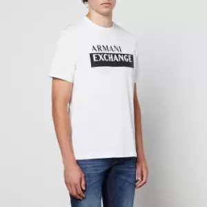 Image of Armani Exchange Tape Logo Cotton Jersey T-Shirt - L