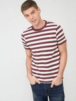 image of Farah Belgrove Stripe T-Shirt - Red