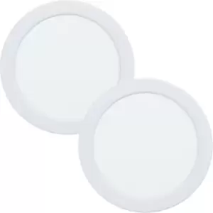 Image of 2 PACK Wall / Ceiling Flush Downlight 166mm White Spotlight 10.5W 4000K LED