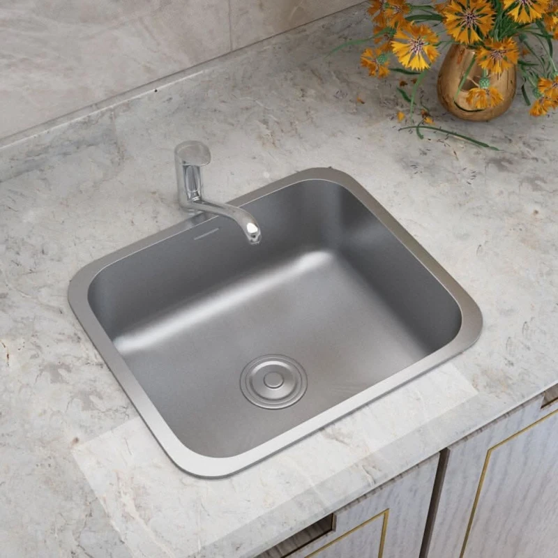 Image of Home & Outdoor Direct Inset Single Bowl Sink Stainless Steel Kitchen Deep Sinks AI0230