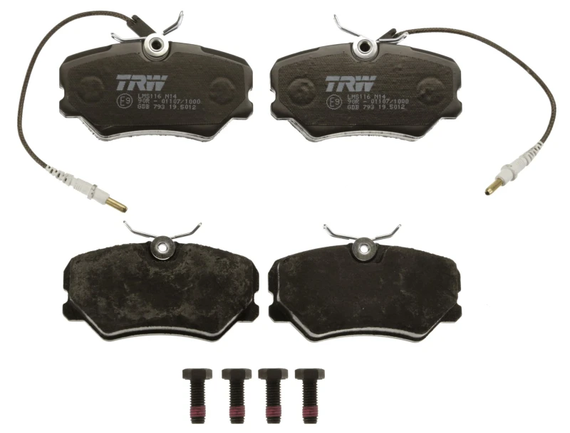 Image of TRW GDB793 Brake pad set incl. wear warning contact, with accessories, with brake caliper screws Brake Pad Set,disc brake (402)