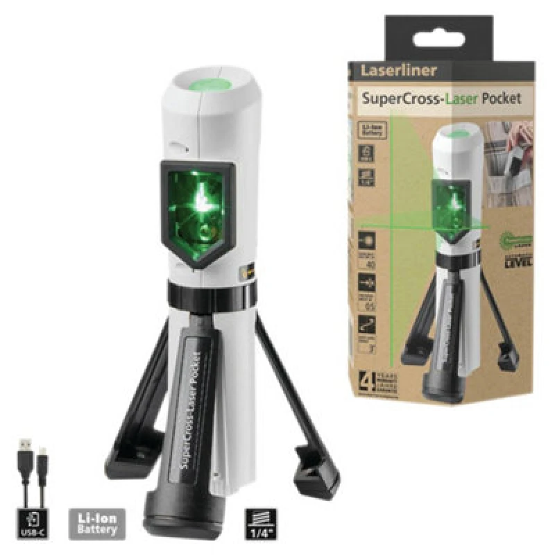 Image of Laserliner SuperCross Laser Pocket Cross Line Laser 081.124E