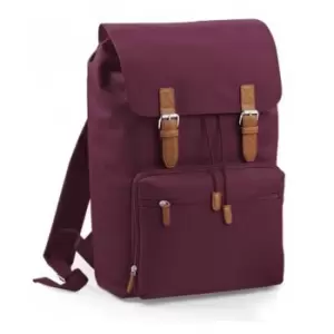 image of BagBase Vintage Laptop Backpack (One Size) (Burgundy)