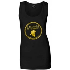 image of 5 Seconds Of Summer Derping Stamp Ladies Black Vest: X Large