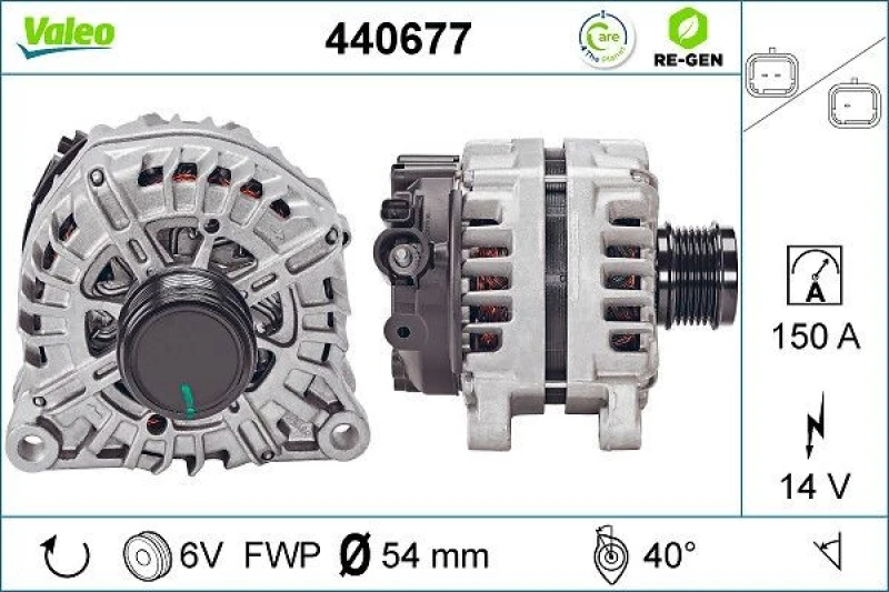 Image of VALEO 440677 Generator Alternator Charging Current: 150A, Voltage: 14V Alternator (4)